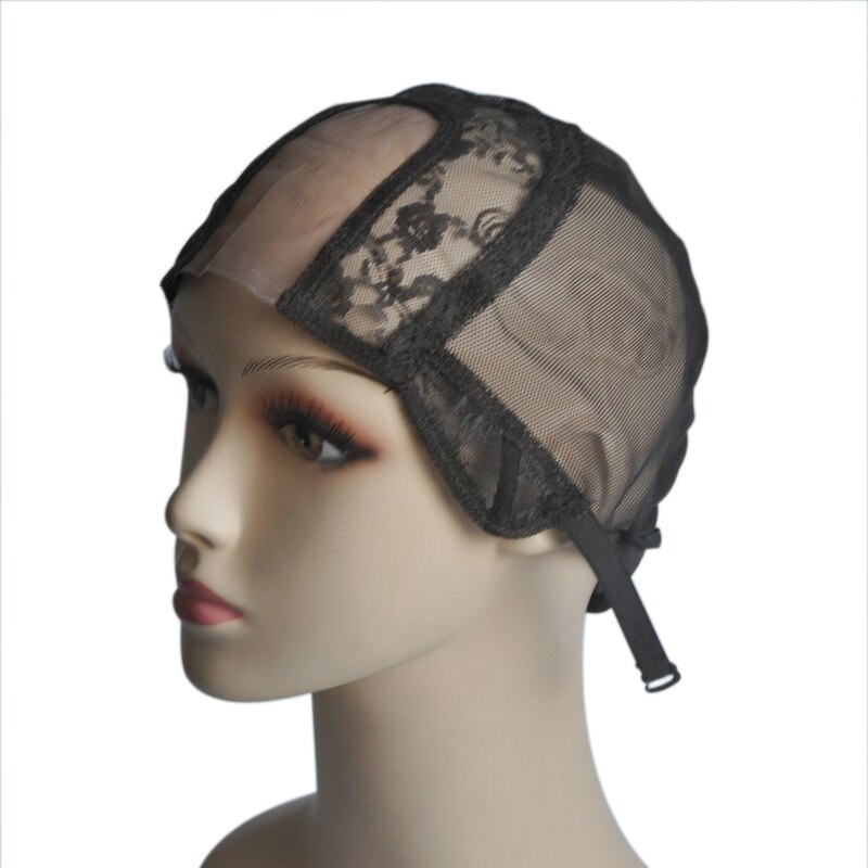 U Part With Swiss Lace Wig Cap Easier Sew Hair Stretchable Weaving Cap Glueless Wig Caps For Making Wigs