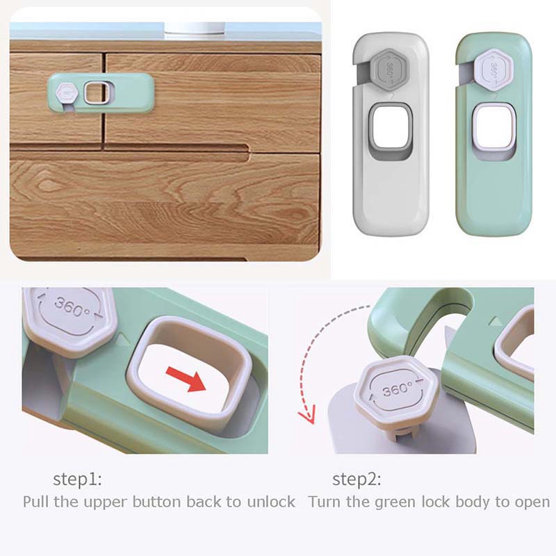 Children Security Protector Kids Drawer Safety Locks Baby Care Multi-function Door Lever Lock Child Cupboard Cabinet Door Lock