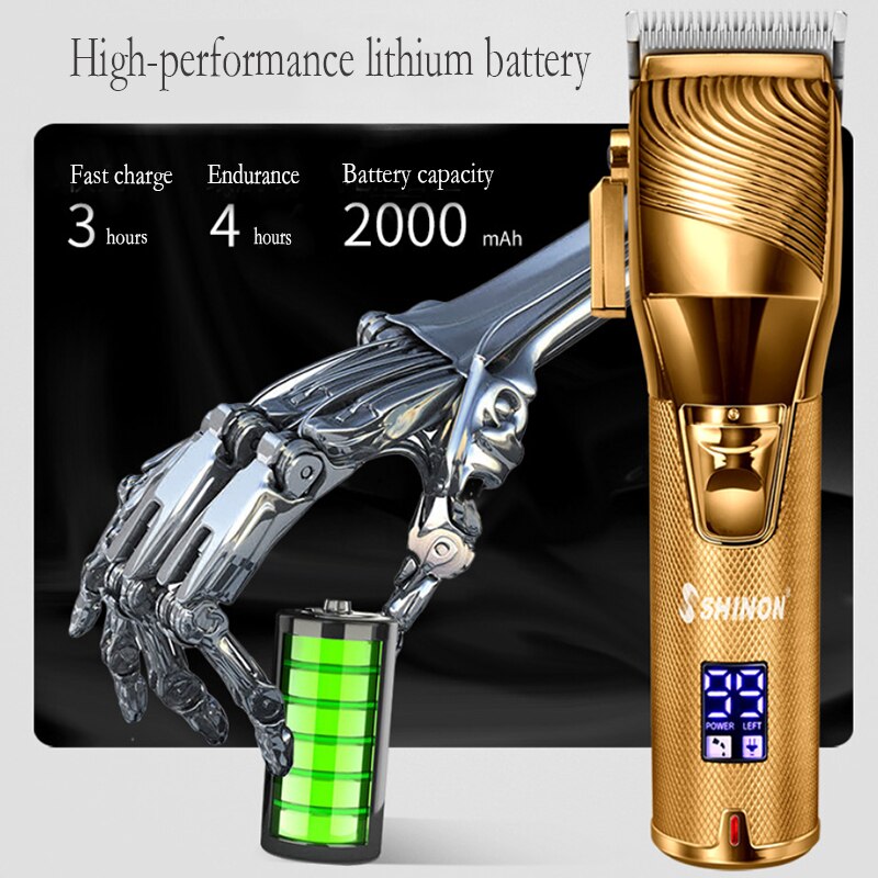 adjustable rechargeable LCD display cordless barber shop 10W hair clipper electric hair cutting machine cutter