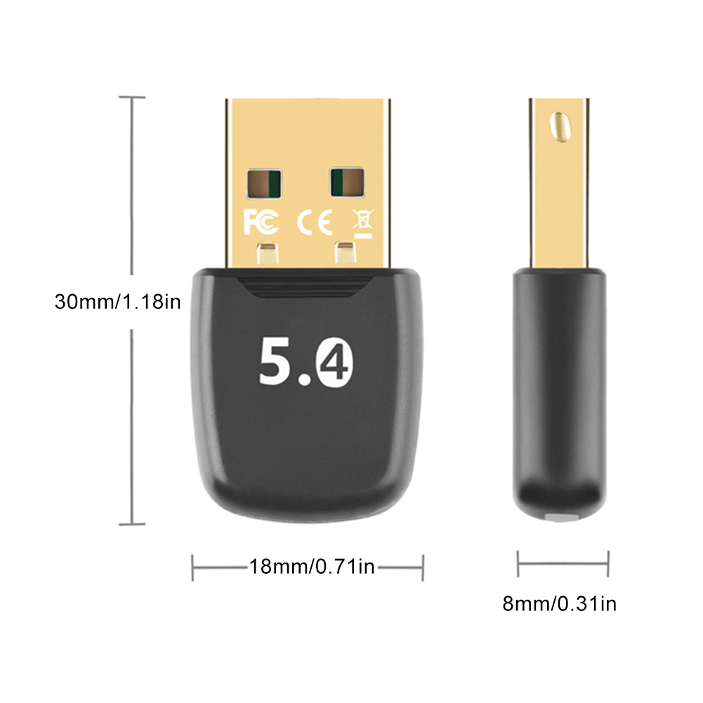 Adattatore usb bluetooth 5.4 trasmettitore audio ricevitore driver gratuito adattatore dongle audio bluetooth 5.3 per pc portatile wireless parla: Marrone