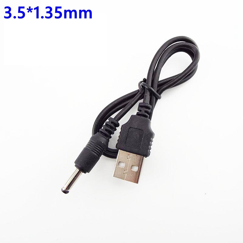 USB2.0 Male Port Type A To DC 5V 3.5*1.35mm 4.0*1.7mm 2.0*0.6mm 2.5*0.7mm 5.5*2.1mm 5.5*2.5mm Barrel Jack Power Cable Connector: 3.5 1.35