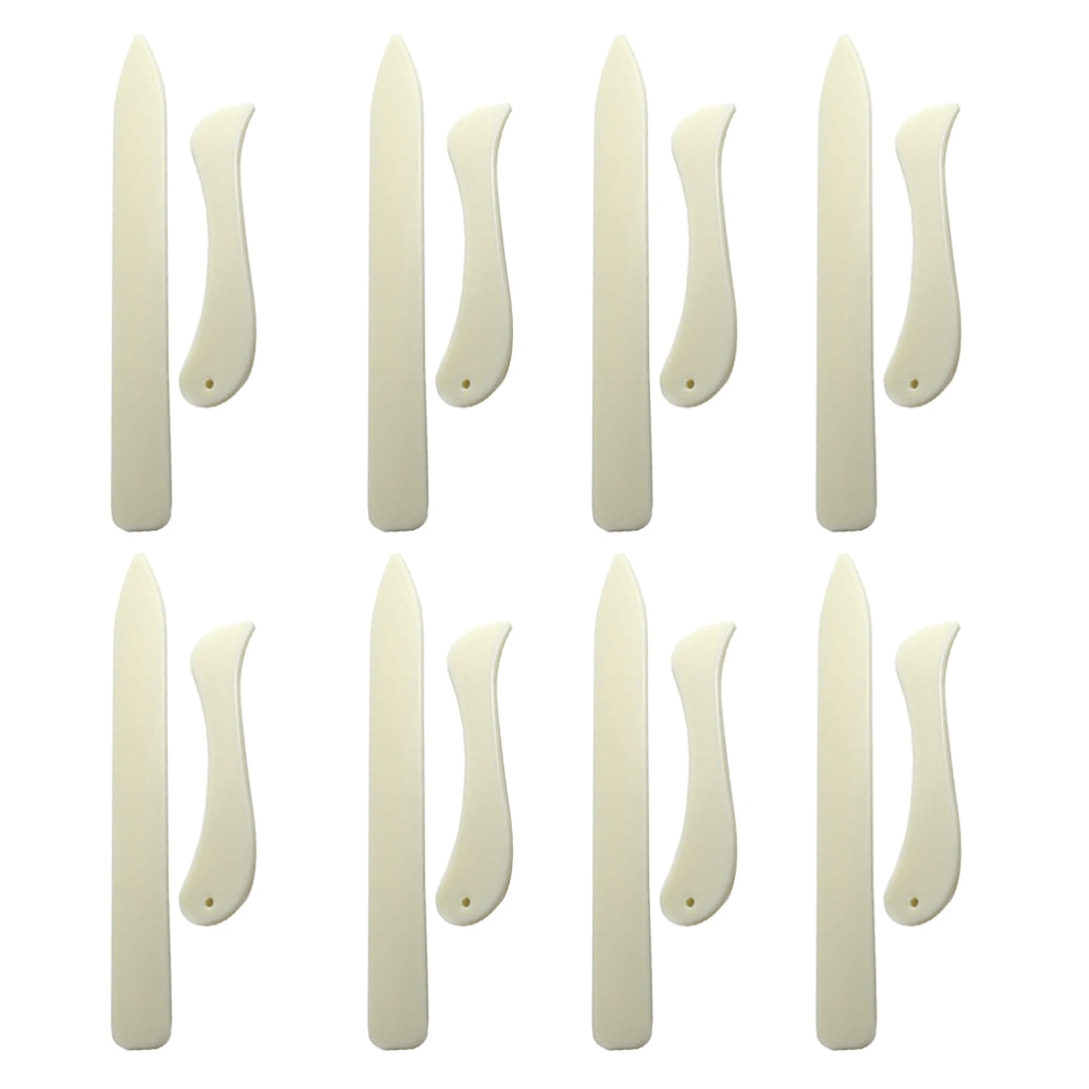 8Pcs Plastic Letter Opener DIY Scrapbooking Supplies Origami Tool Paper Creaser Set Imitation Cattle Bone Card Making Tool (Long