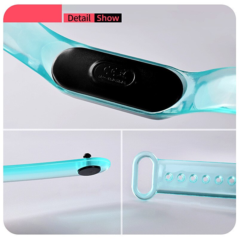 Reloj electrónico deportivo para hombre y mujer, pulsera Digital LED, transparente, a la