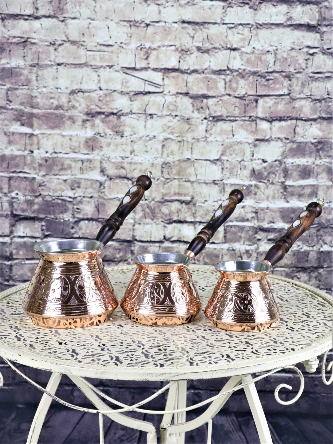 Thick Lump Copper Coffee Pot 3 Cup (1180)