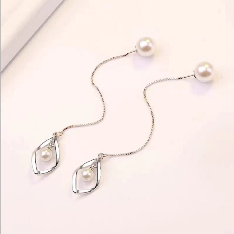 MEYRROYU 925 Sterling Silber Halskette Ohrringe Perle Anhänger Schmuck einstellen Dame, Verlobung, Hochzeit Cерьги Oжерелье