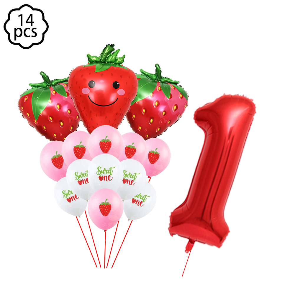 Strawberry party plates cups napkin tablecloth supplies baby shower kids girls birthday supplies Strawberry birthday Party Decor: MULTI