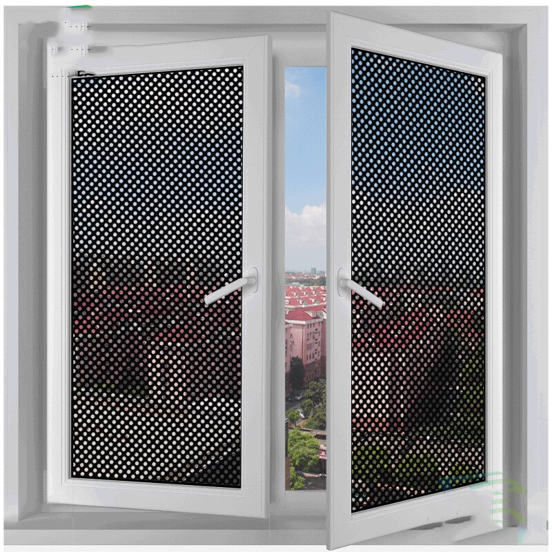 Multifunktions perforeret mesh vinduesfilm selvklæbende gennemsigtig vinduesglas klistermærke hjemmekontor privatliv lys stickerla 503