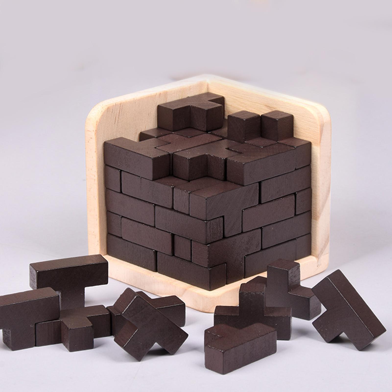 54 stuks houten t-vormige puzzels, 3d , denkspel, luban lock, educatief speelgoed