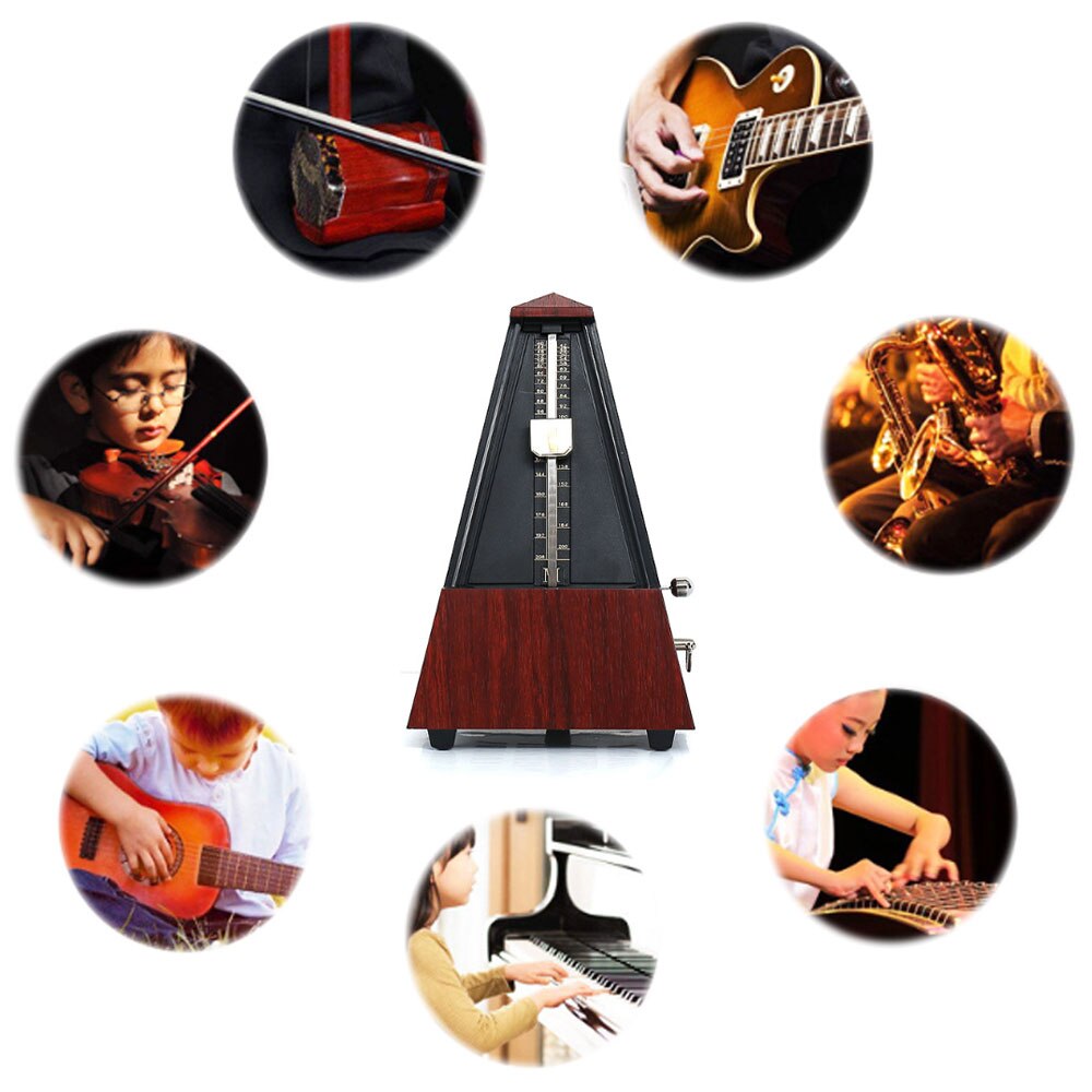 Metrónomo para guitarra, tipo torre, timbre, ritmo mecánico, péndulo, metrónomo para guitarra, bajo, Piano, violín, accesorios