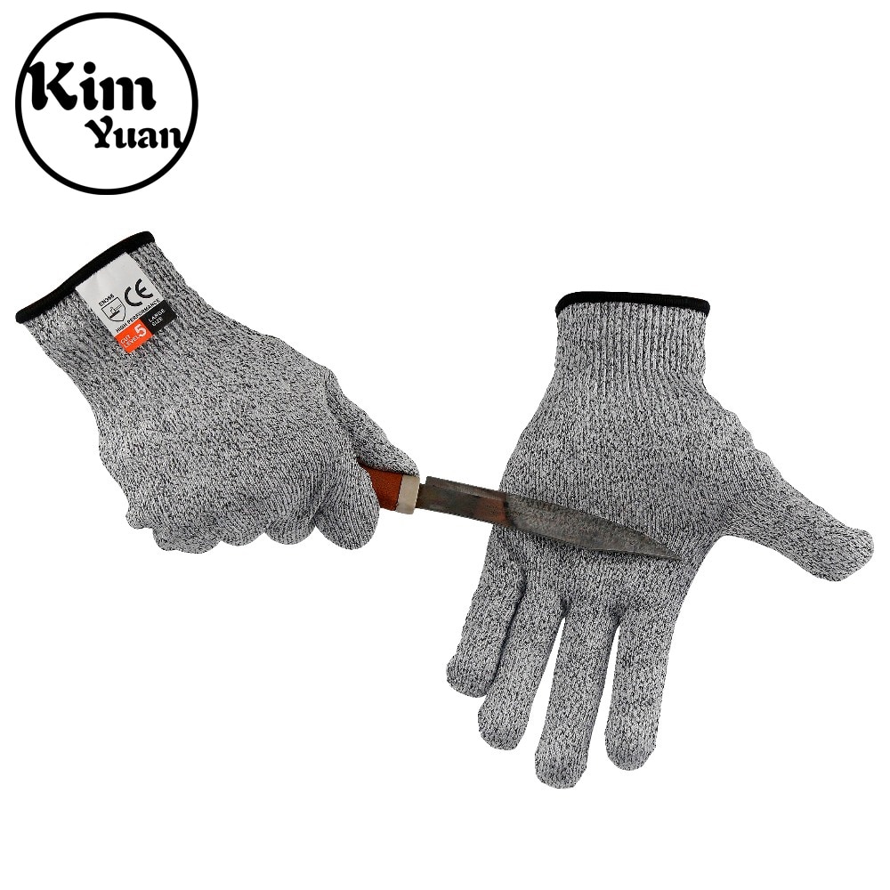 KIM YUAN 018 Chef En Slager Katoen + Siliconen Materiaal Ademend Anti-Snijden Werk Handschoenen Wit Zwart Mannen & vrouwen