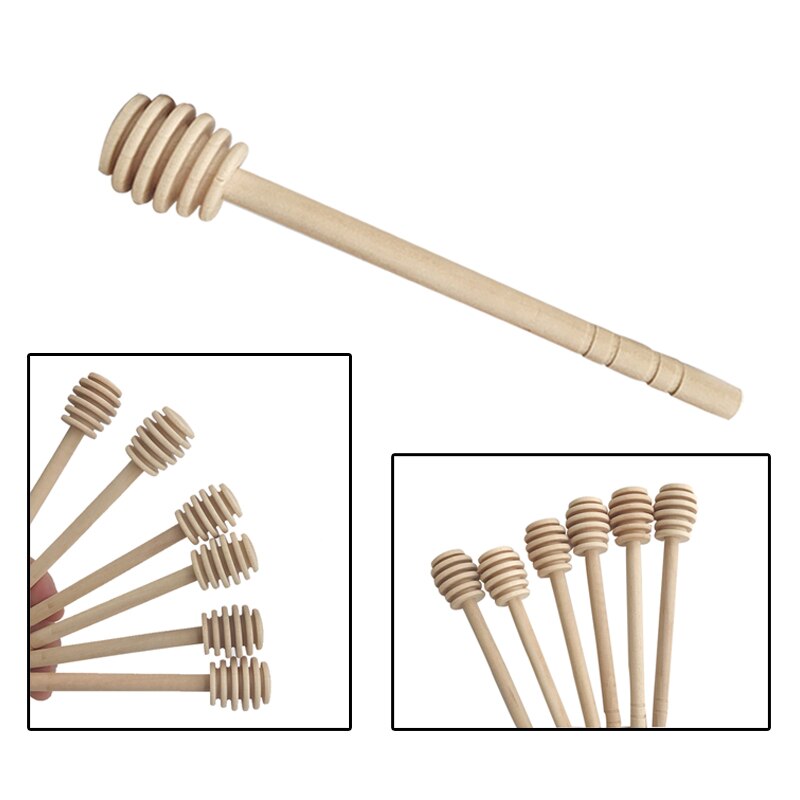 1pc praktiske lange skaft træ honning ske blandestav dipper honning dipper sticks honning krukke forsyninger køkkenværktøj