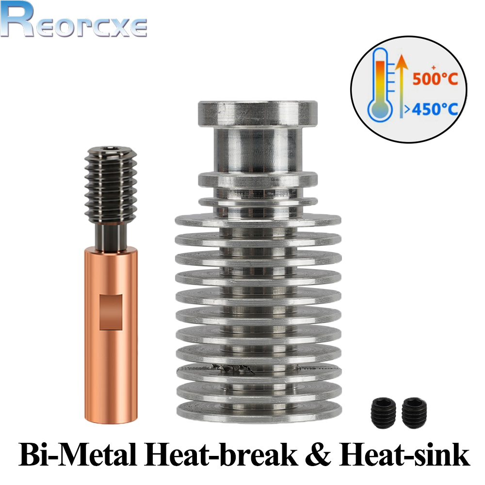 E3D V6 Heatbreak Heatsink kit Bi-Metal Titanium Alloy Short Distance Upgraded kit For Kingroon KP3S KP3S Pro S1 KP5L Hotend