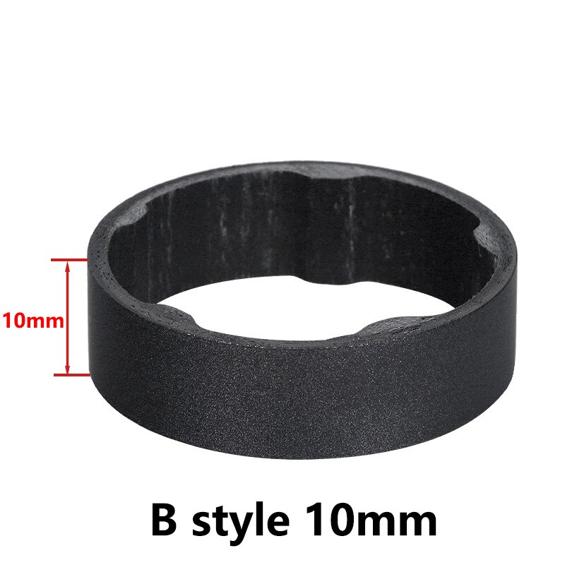 TOSEEK MTB Road Bicycle Full Carbon Fiber Washer 1-1/8" 28.6mm Bike Headset Stem Front Fork Adjustment Spacer 5mm 10mm: B style 10mm