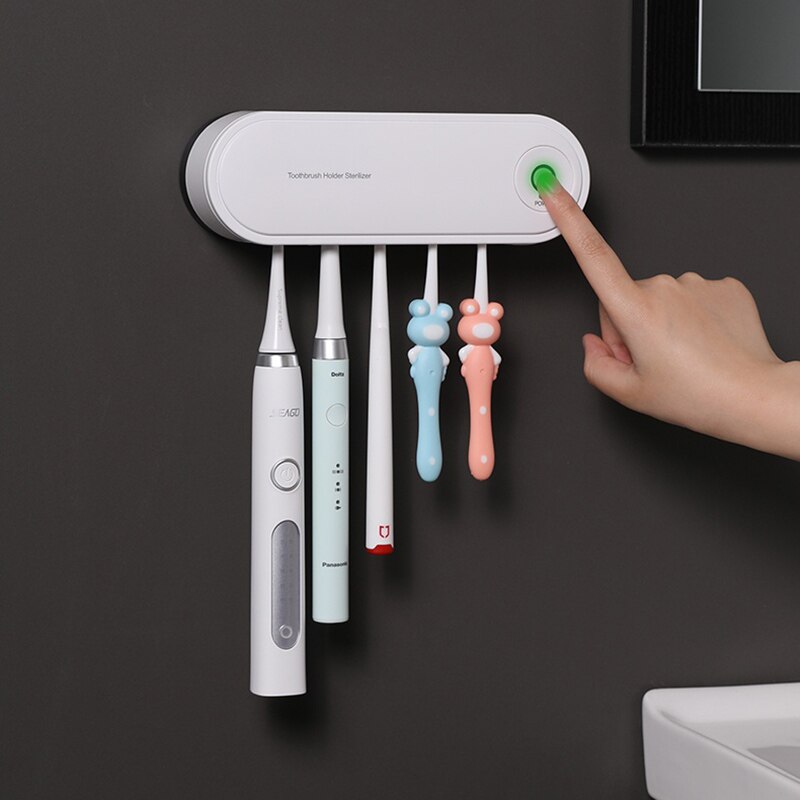 GURET Bathroom UV Sterilizer Toothbrush Holder Drying Disinfection Toothbrush Holder Home Clean Sterilizer Bathroom Accessories