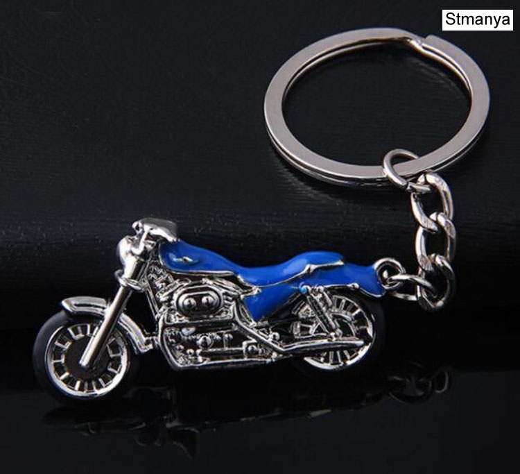 porte-clés moto breloque porte-clés en métal hommes femmes voiture porte-clés 4 couleur porte-clés meilleur bijoux: WHITE