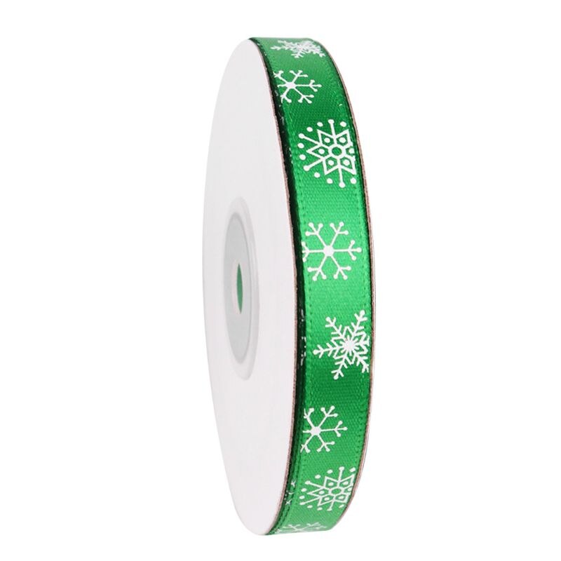 22m Weihnachten Satin- Band verrotten Grün Band mit Schneeflocke aufbringen für Weihnachten DIY Verpackung Blumen- Vermittlung SchnüSprosse Sewin: Grün