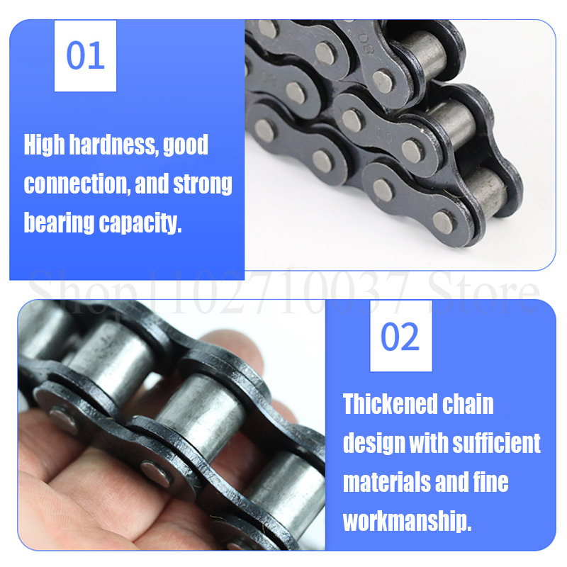 1PCS 0.5-5 Meter Koolstofstaal Korte Pitch Roller Chain Industriële Transmissie Keten 04C 06B 08B 10A 12A 06B-2 08B-2 10A-2