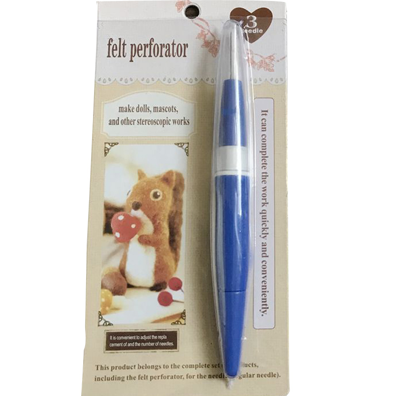 Filt perforator håndarbeid håndverk flernålsverktøy stereoskopisk arbeid gjør-det-selv-kunst broderi penn punch nål søm sying: Blå