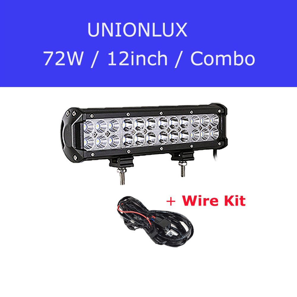 18W 36W 72W 126W LED Work Light Bar Combo Off road 4" 12" 17" 20inch LED Bar for Truck Tractor ATV SUV 4X4 4WD Fog Driving Lamp: 12in 72W Wire