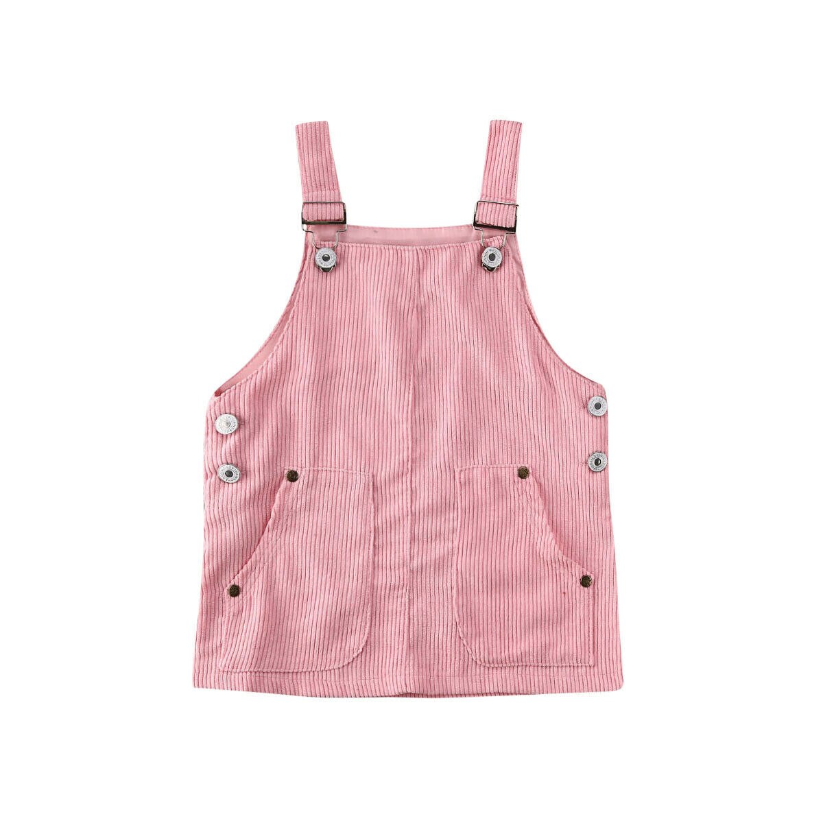 Sommar toddler barn baby girl mini retro klänning solid rem klänning hängslen kjol söt overall: 3 / 5