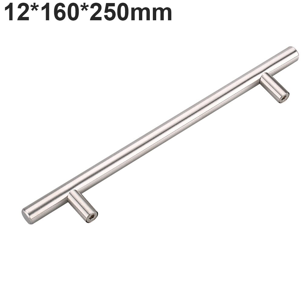 12mm Stainless Steel Kitchen Door T Bar Handle Pull Knob Cabinet Drawer Open Sliding Door Handles for Interior Doors Window: 12x160x250mm