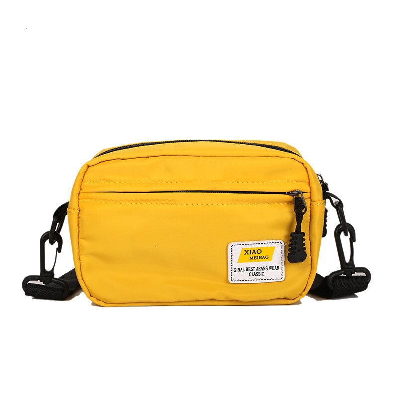 Canvas Bags Female Small Square Bag Women Shoulder Crossbody Bag Ladies Messenger Bag Simple Style Phone Pack: YELLOW