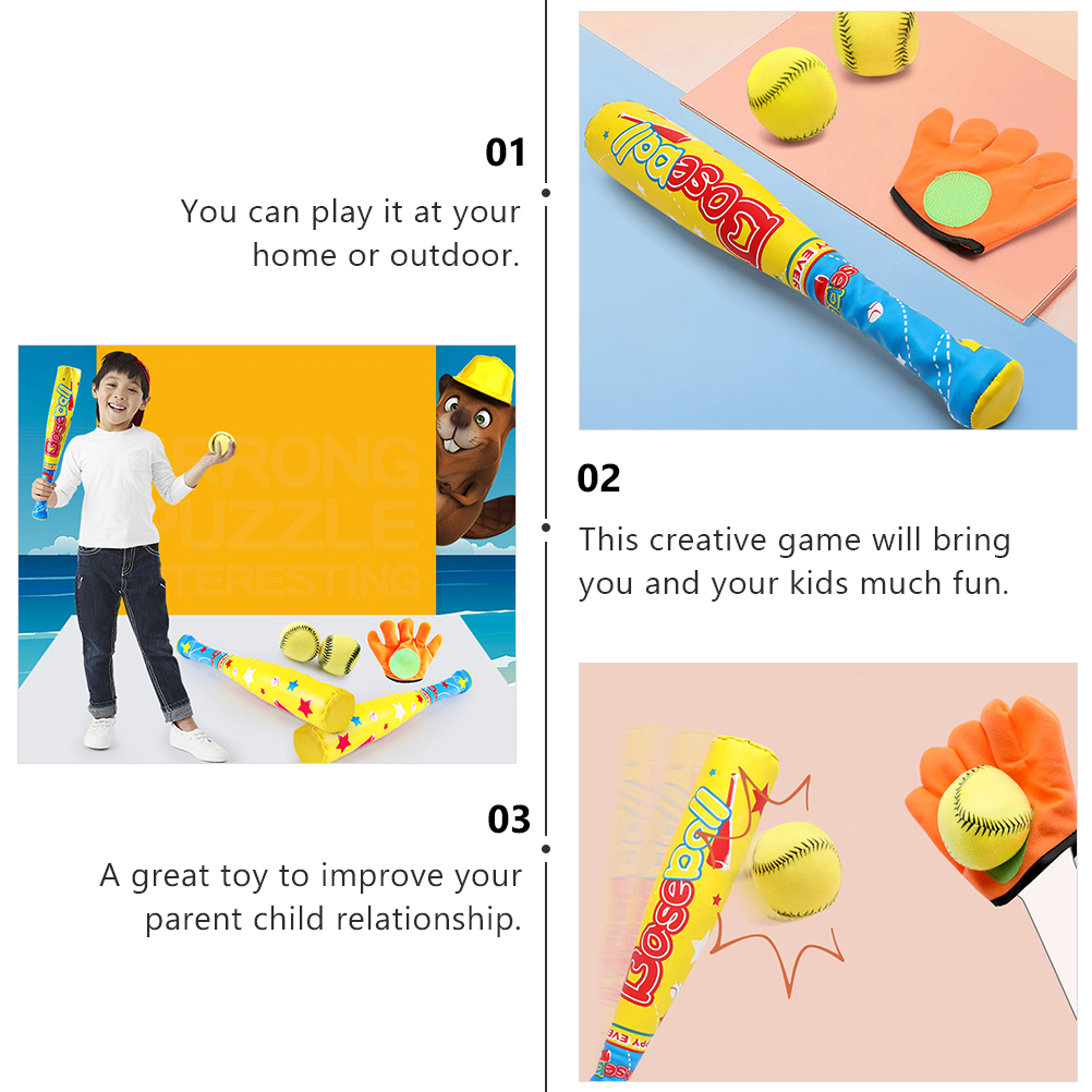 1 Set Parent-Child Funny Outdoor Baseball Catch Bat And Balls for Boys Kids