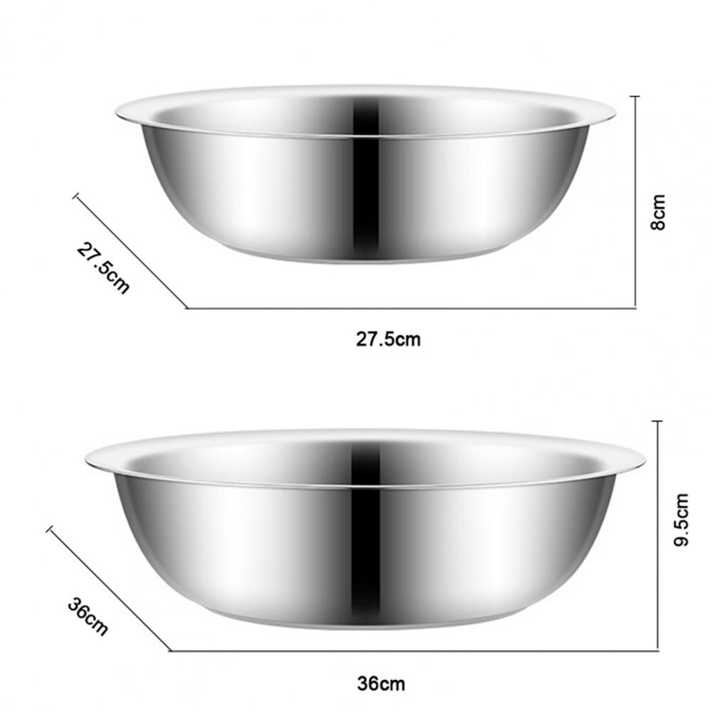Soup Bowl Heavy Duty BPA Free Stainless Steel Dishwasher Safe Serving Bowl for Vegetable Wash Basin Stainless Steel Pot Kitchen