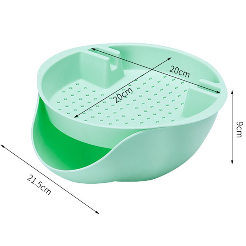 Goldbaking Double Layers Fruit Plate Lazy Snaks Tray Nut Bowl with Cell Phone Holder Slot Snack Serving Tray with Shell Storage