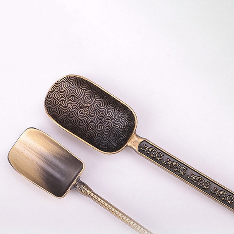 Chinese Tea spoons Copper Tea Scoop Spoon Tea Leaves Chooser Holder Chinese Kongfu Tea Tools Accessories