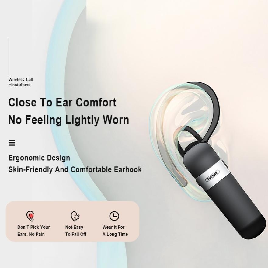 RB-T36 Bluetooth 5.0 Unilateral Wireless Single Ear Hanging Headset PC+ABS HD Call HiFi Sound Earphone Noise Reduction Headphone
