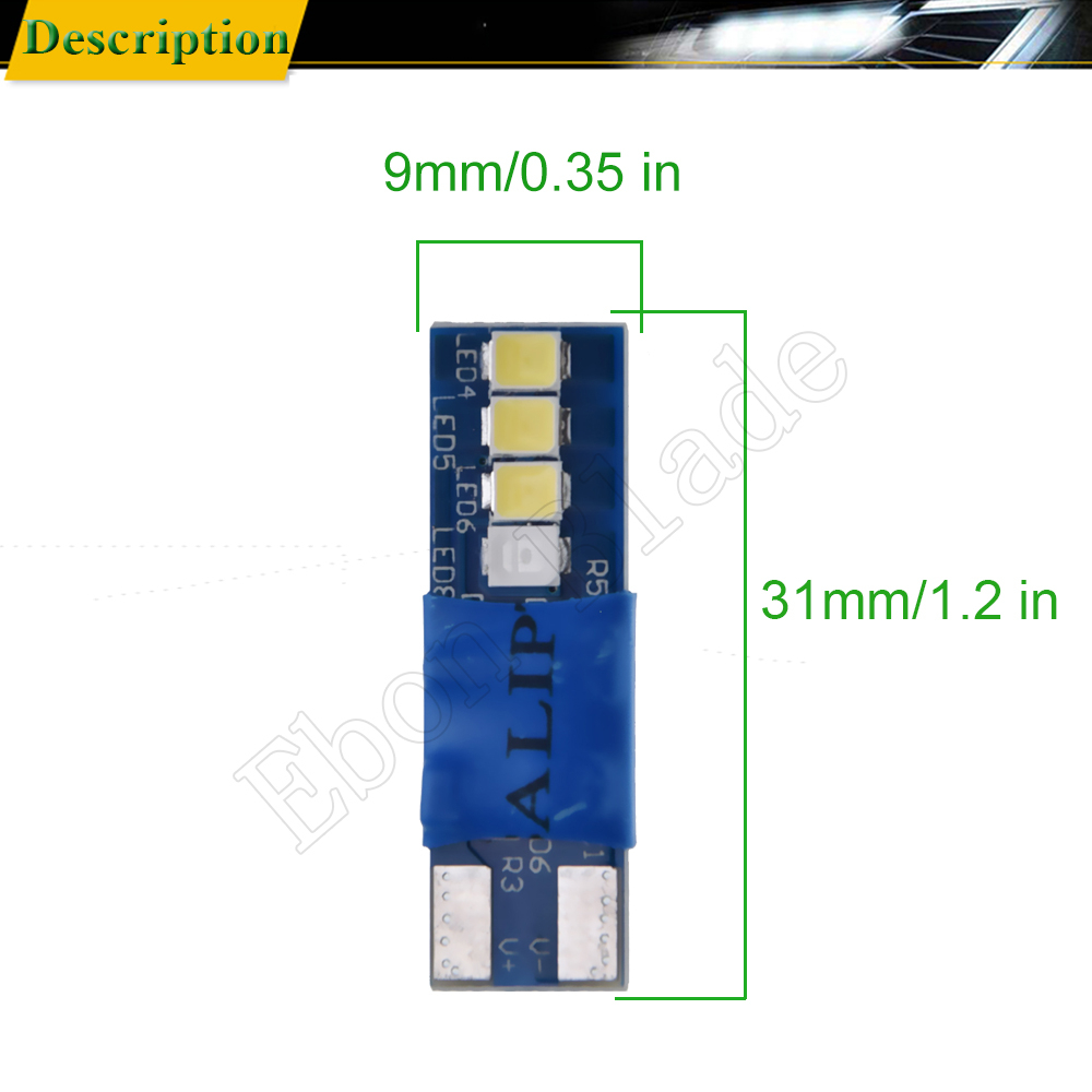 Bombilla LED T10 5W5 para coche, cambio de Color azul a blanco, W5W 194 168, luz de lectura de mapa de cúpula Interior 3030 8SMD, lámpara de estilo automático de 12V, 1 par