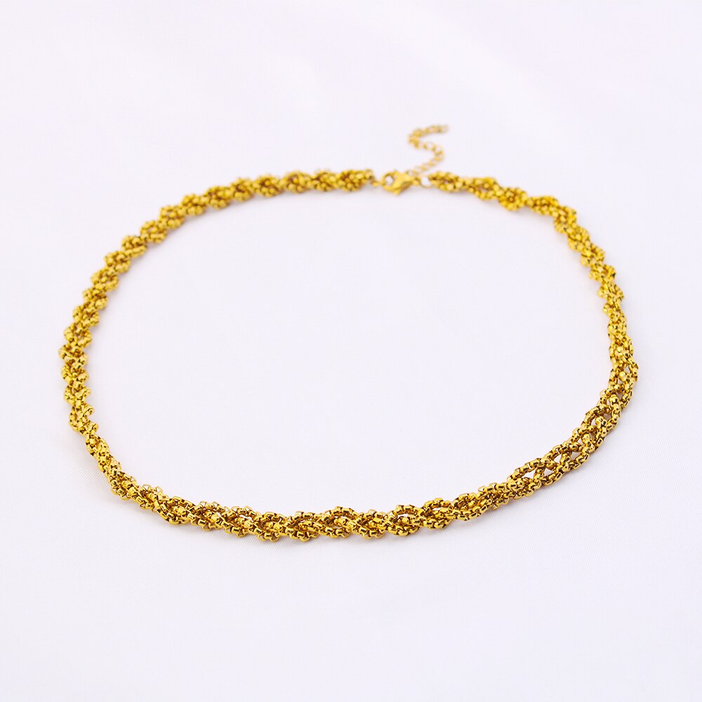 Trendy Box Collier Rvs Voor Mannen Gouden Kleur Touw Curb Link Choker Sieraden 2022