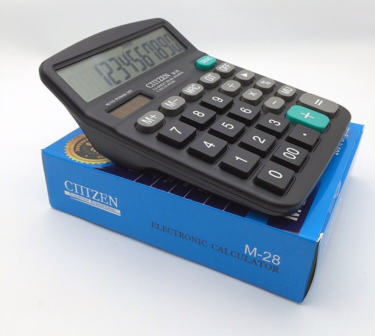 M28 solar calculator 12 dual power computer black calculator