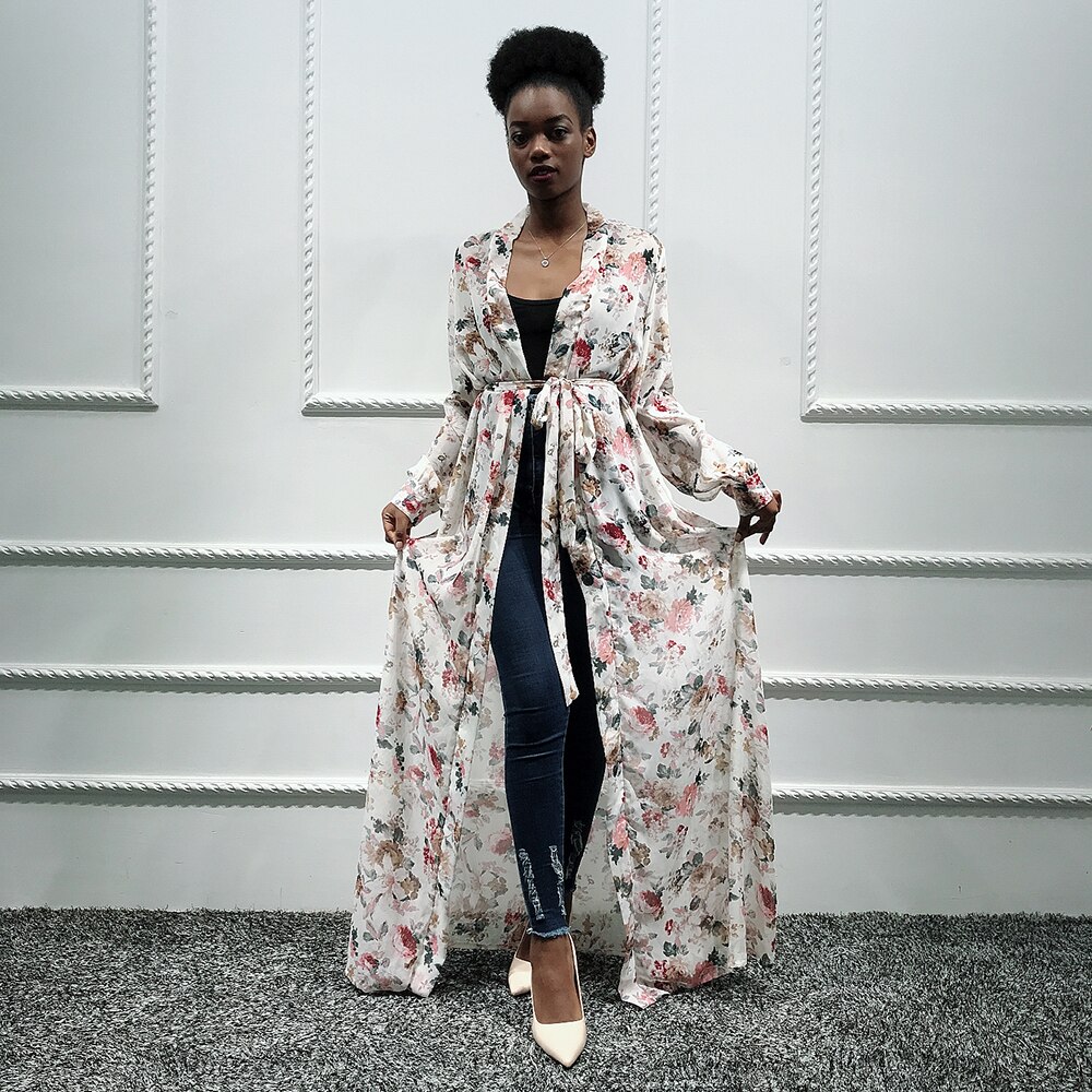 Robe en mousseline de soie de dubaï, Caftan, Caftan, turquie, Kimono, musulman, Hijab, pakistanais, Islam turc, Robe Femme: White cardigan / L
