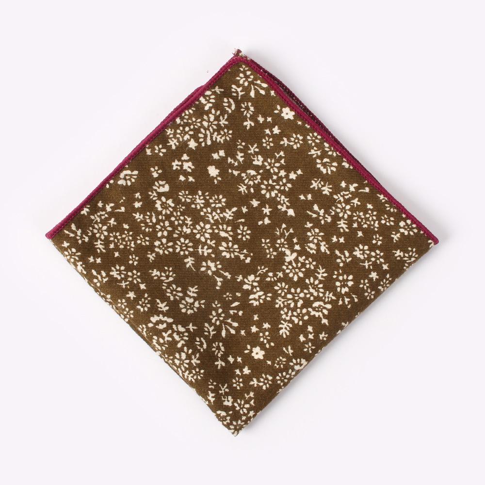 Menn& #39 ; s 100%  bomullsblomstlommetørkle for mann bryllupstrykk lomme med firkantede brysthåndkledresser hankies 23*23cm: 5