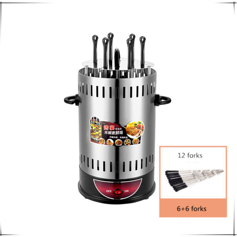 Macchina per spiedini per griglia elettrica Macchina per barbecue tempo senza fumo Rotazione automatica casa interno Arrosto di montone kebab: Borgogna / EU