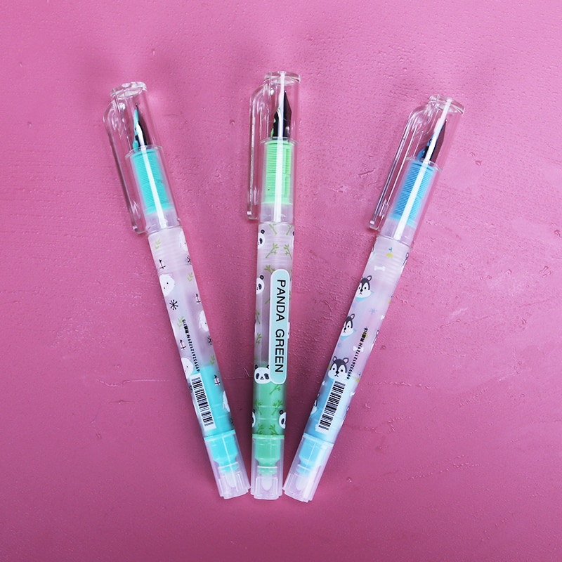1 pcs Erasable Fountain Pens animal picture ink Nib 0.5mm student Calligraphy Signature student pens School Office Writing