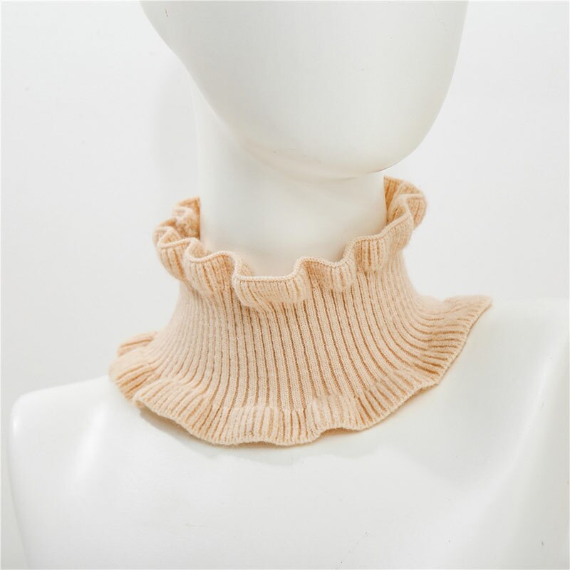 Dames gebreide sjaal lus effen kleur warme sjaals hoofdband decoratie haaraccessoires herfst winter elastische brede hoofddeksels: Beige