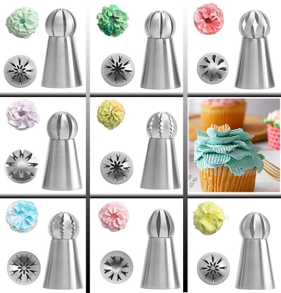 32Pcs Cake Decorating Supplies Tips Kits Stainless Steel Baking Supplies Icing Tips with Pastry Bags