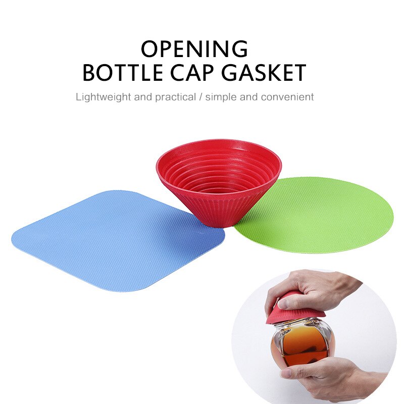 Multi-function Bottle Opener Mat Manual Bottle Opener Silicone Anti-skid Booster MatTable Place Mat Coaster Kitchen Accessories