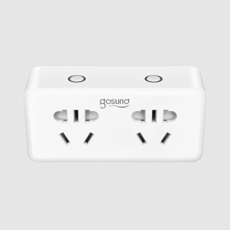 Gosund WiFi 2in1 Smart Plug Socket Voice Control Phone Remote Independent Sub-Control Socket Timing Work With Mijia APP
