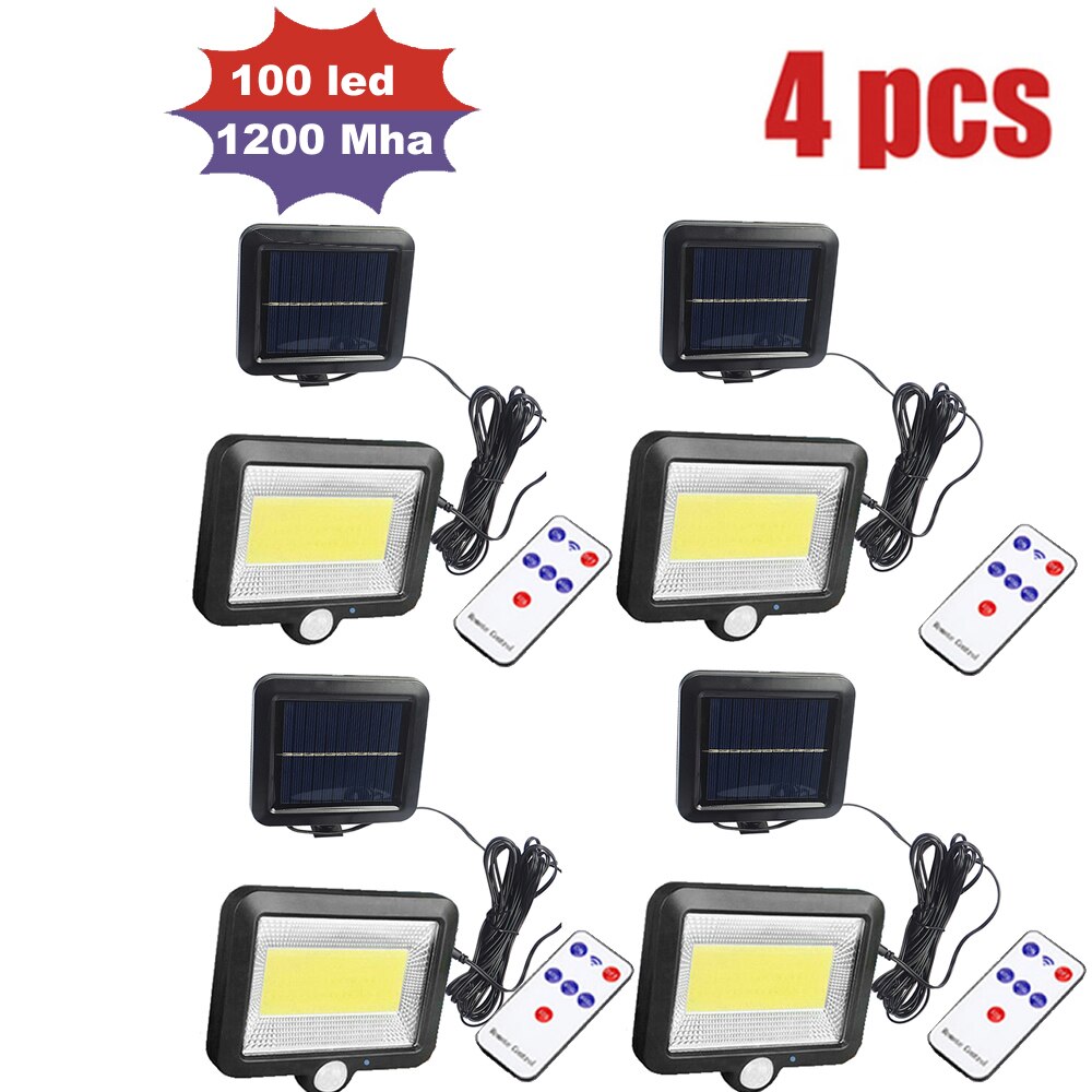 LEDs Solar Panel Power Light PIR Motion Sensor Separable Wall Lamp Outdoor Path Yard Garden Fence Night Light remote 3 modes