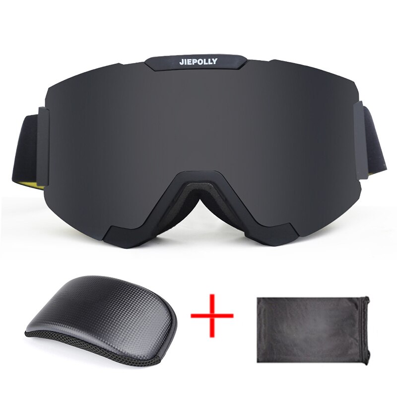 Magnetische Ski brille Skifahren skaten Doppel Objektiv UV400 Anti Nebel unisex Snowboard Ski Brille Ski Objektiv Schnee Brillen + Goggle fallen: Schwarz