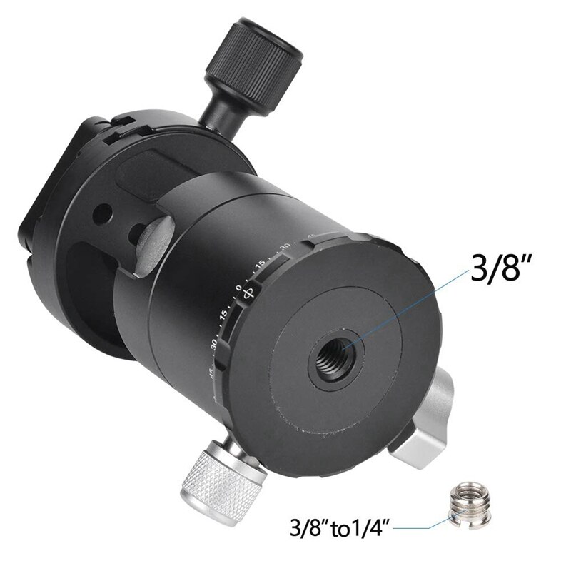 Abhu-camera statiefkop aluminiumlegering camera panoramisch statief kogelkop met snelkoppelingsplaat 1/4 inch schroefbevestiging voor came