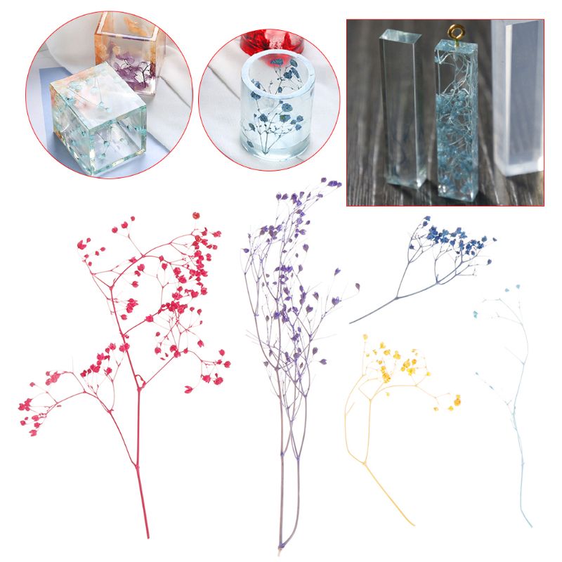 Relleno de flores secas hechas a mano, resina epoxi artesanal, accesorios de cristal UV, materiales de decoración, 1 caja