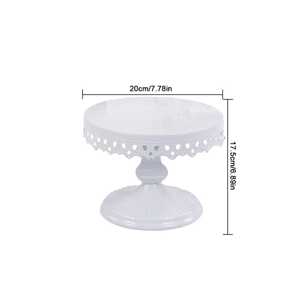 bases para postres Soporte metálico redondo para Tartas, soporte para postres, Base de hierro para cupcakes, placa de exhibición de Pedestal, blanco para suministro de decoración de tartas y fiestas de bodas: S