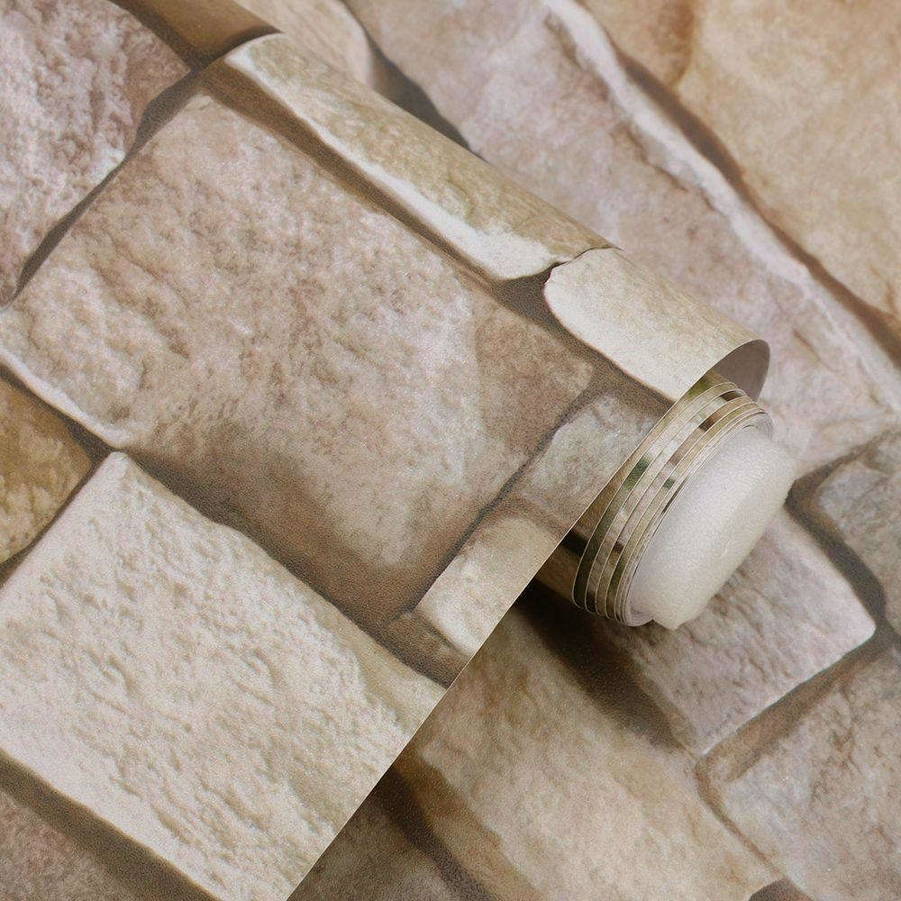 3D Effect Wallpaper Bricks Slate Stone Pattern 10M... – Grandado
