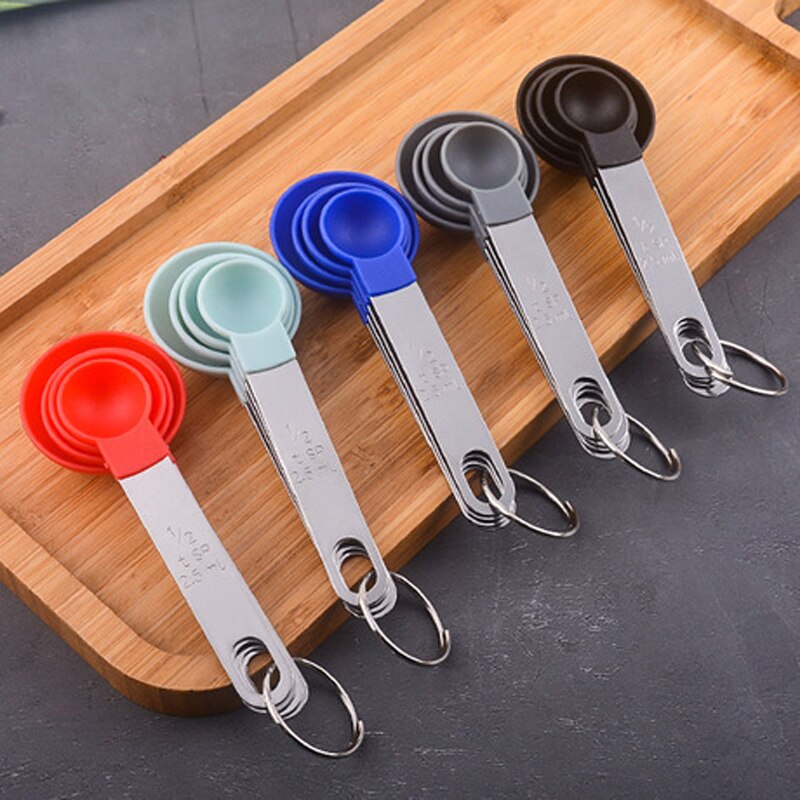4Pcs Multi Purpose Lepels/Cup Meetinstrumenten Pp Bakken Accessoires Roestvrij Staal/Plastic Handvat Keuken Gadgets