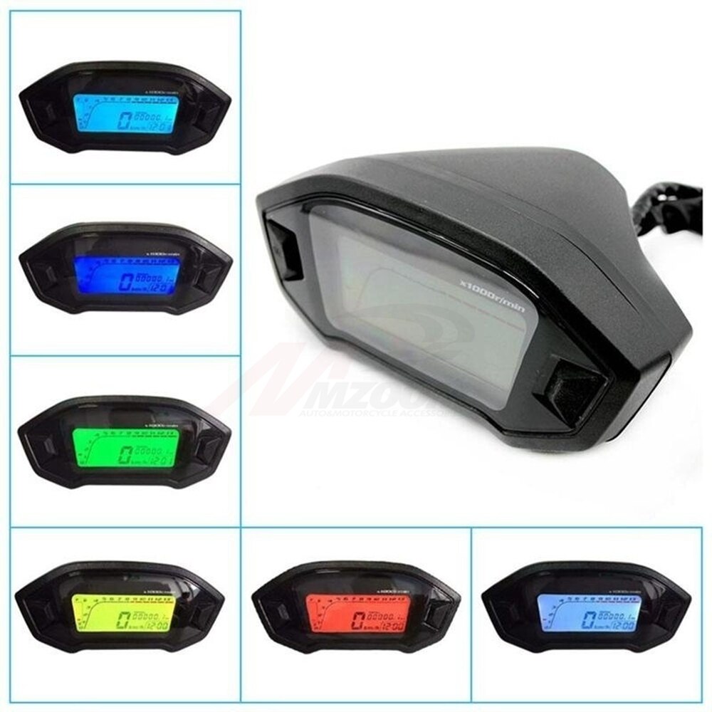 Universal Tachometer ATV Motorcycle LCD Digital Speedometer Odometer KMH Gauge Backlight Motorcycle Odometer for 2,4 Cylinders